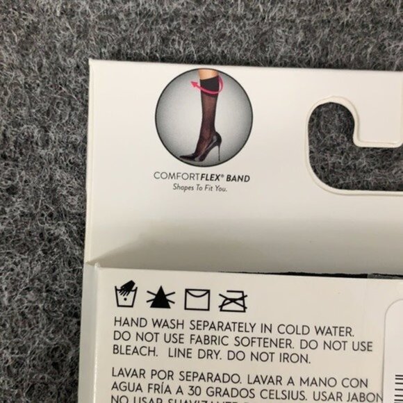 Hanes Perfect Socks Sheer Size 2 Black Enhanced Toe Comfort Flex Band 6 Pairs - Picture 12 of 12